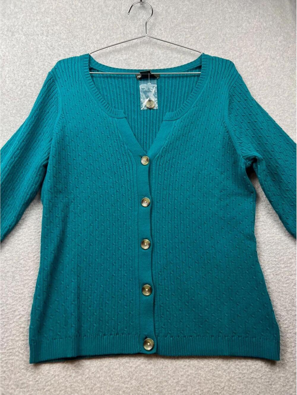 Eddie Bauer Button Up Cable Knit Cardigan Sweater Womens XL Long Sleeve